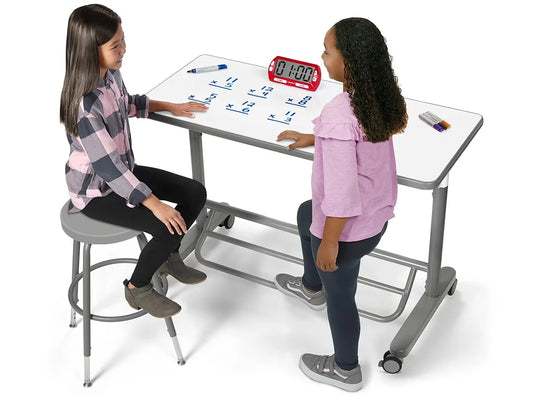 Flex-Space Write & Wipe Mobile Standing Desk for Two - US 8221