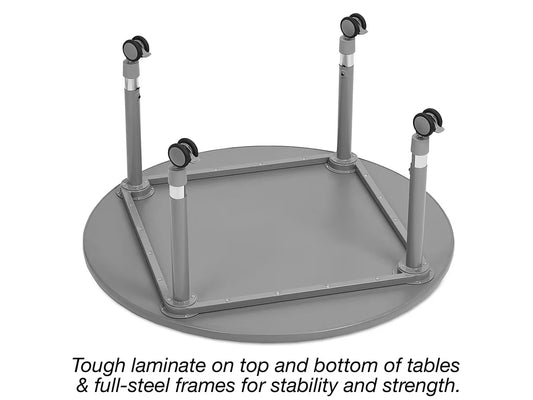 Flex-Space Mobile Round Tables - Gray - US 7635