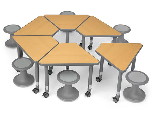 Flex-Space Wobble Chair & Wedge Desk Zone - US 8923