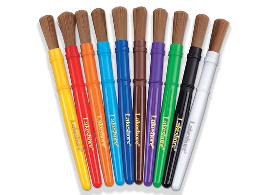 Nylon-Bristle Paintbrushes - Set of 10 - US 8597