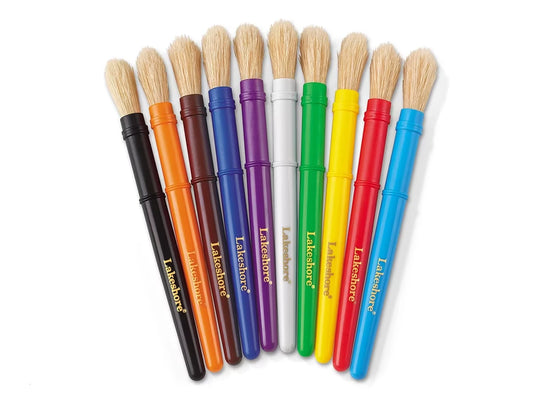 Natural-Bristle Paintbrushes - Set of 10 - US 4464
