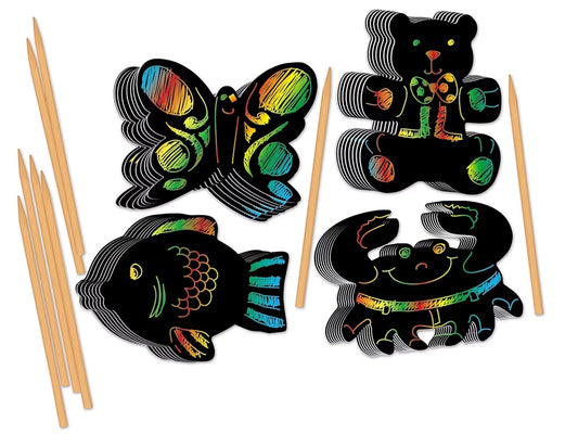 Rainbow Scratch Paper Animals - US 3640