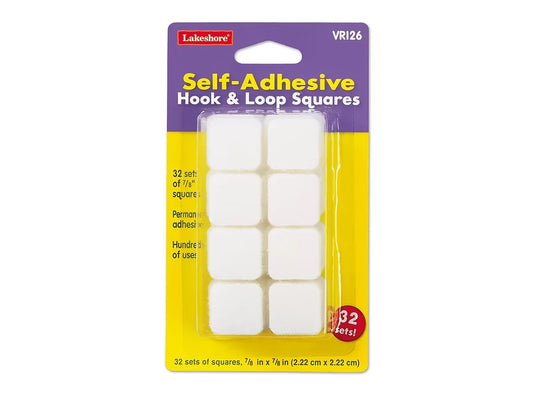 Self-Adhesive Hook & Loop Squares - Each Pack - US 6580