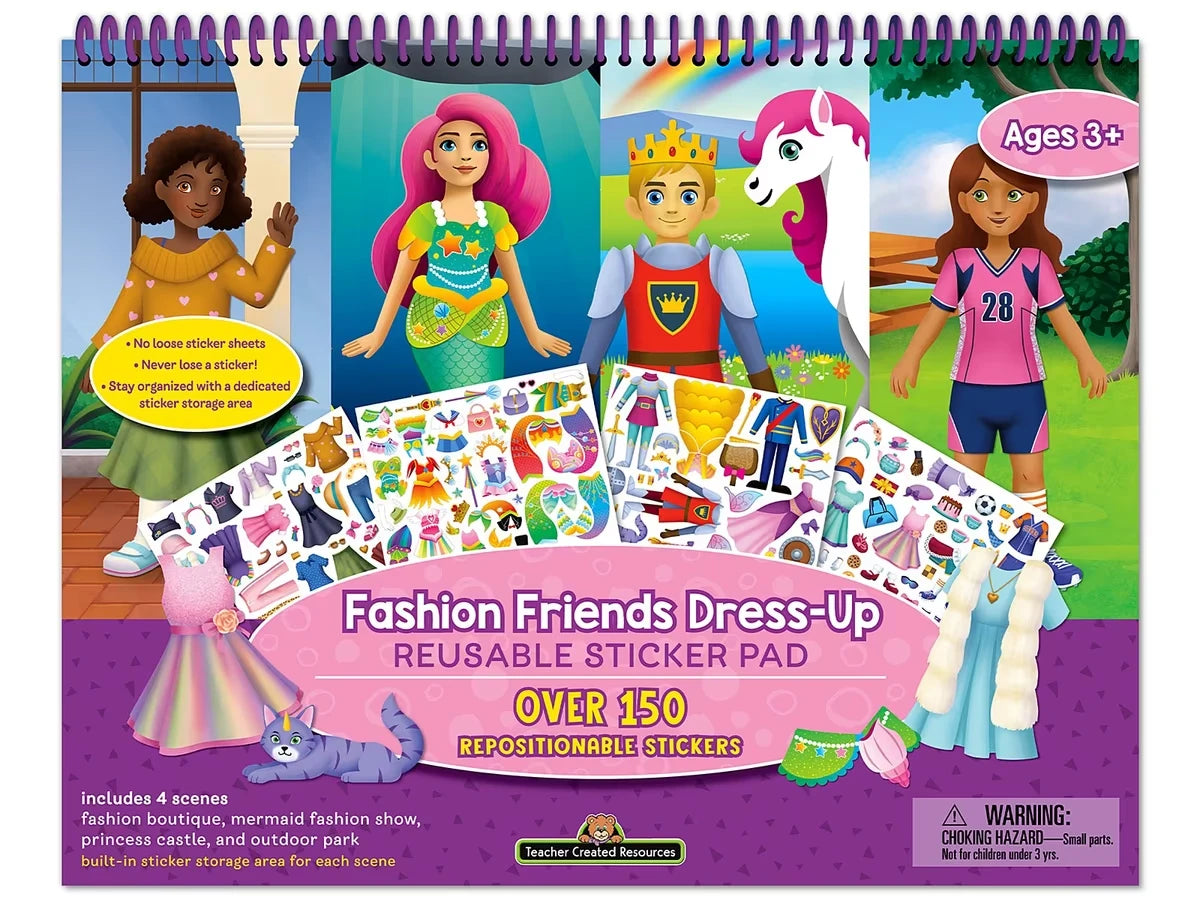 Fashion Friends Dress-Up Reusable Sticker Pad - US 1851