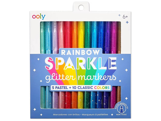 Rainbow Sparkle Glitter Markers - Set of 15 - US 4777