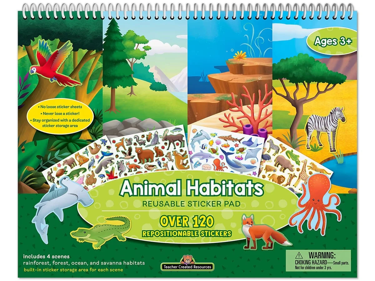 Animal Habitats Reusable Sticker Pad - US 2651