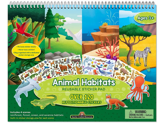 Animal Habitats Reusable Sticker Pad - US 2651