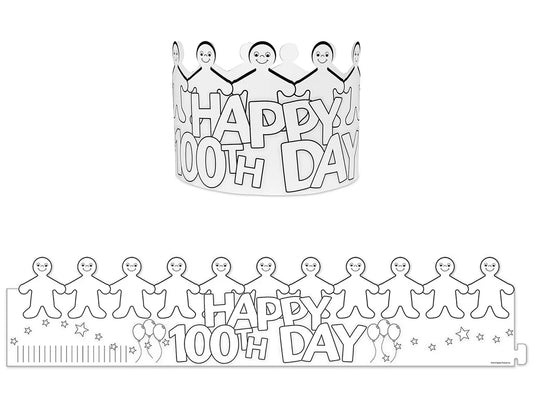 Design-Your-Own Happy 100th Day Crowns - US 1496