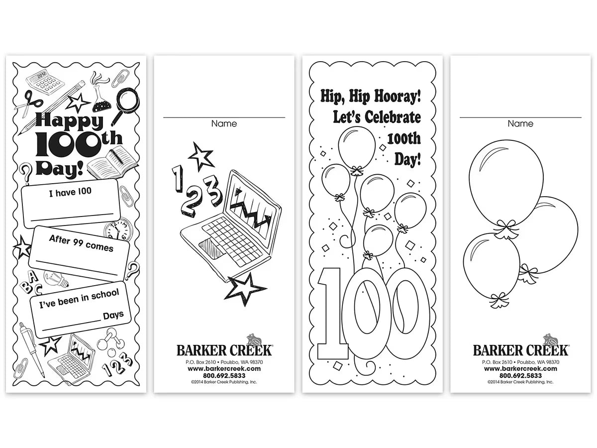 Design-Your-Own 100th Day of School Bookmarks - US 4867