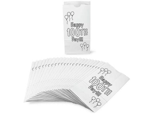 Design-Your-Own Happy 100th Day! Bags - Set of 25 - US 9386
