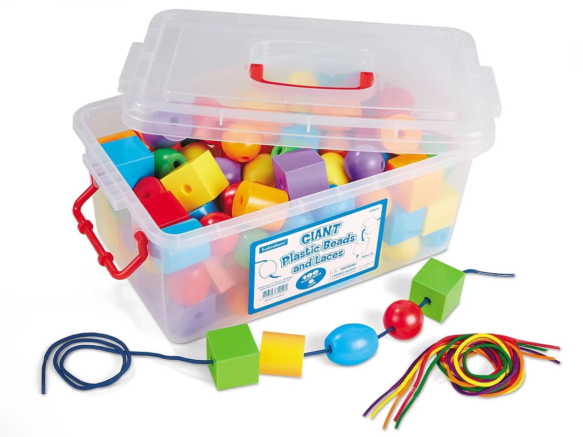 Giant Plastic Beads and Laces - US 2384