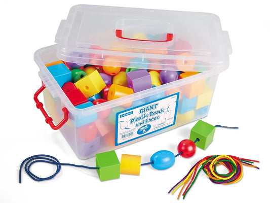 Giant Plastic Beads and Laces - US 2384