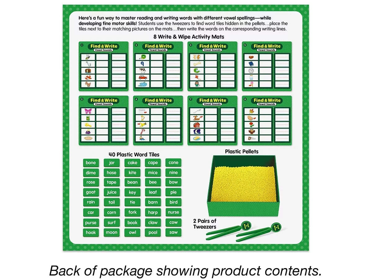 Find & Write Vowel Sounds Activity Center - US 8050