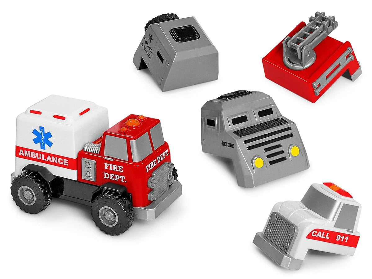Build-A-Truck Magnetic Fire & Rescue Vehicles - US 1250