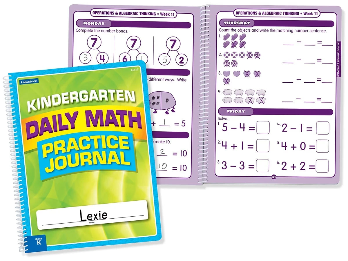 Daily Math Practice Journal – Kindergarten - US 6874