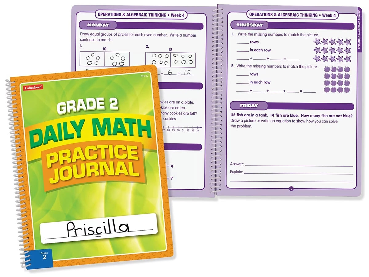 Daily Math Practice Journal - Gr. 2 - US 3009