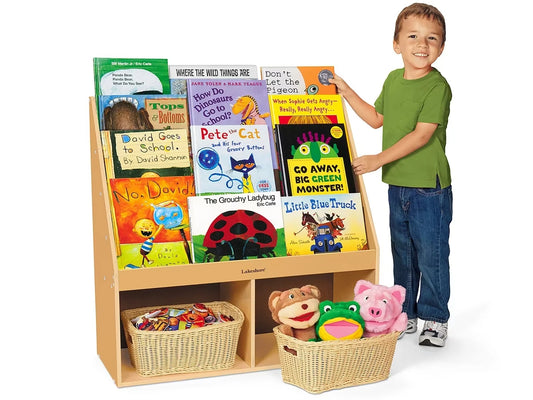 Classic Birch Help-Yourself Bookstand with Storage - US 7294