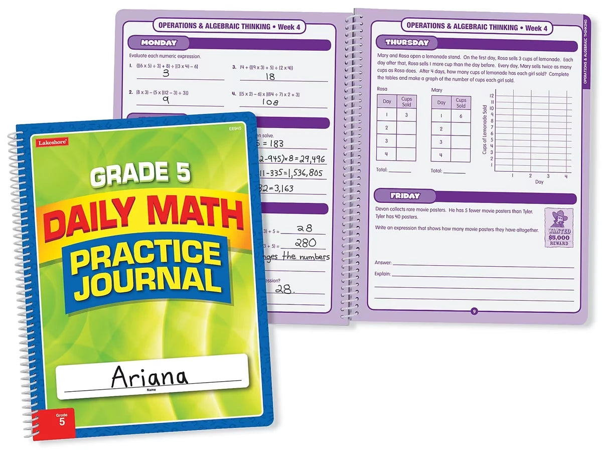 Daily Math Practice Journal - Gr. 5 - US 4269