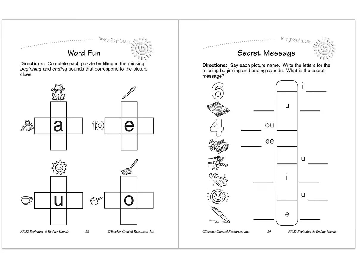 Beginning & Ending Sounds Workbook - US 9300