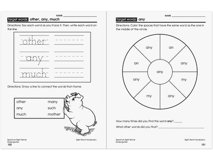 Spectrum® Sight-Words Workbook - Kindergarten - US 4671