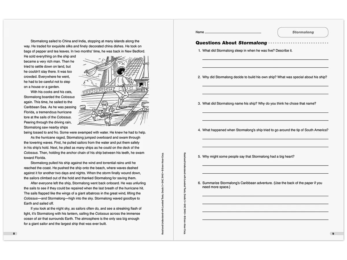 Read & Understand with Leveled Texts Workbook - Gr. 5 - US 1292