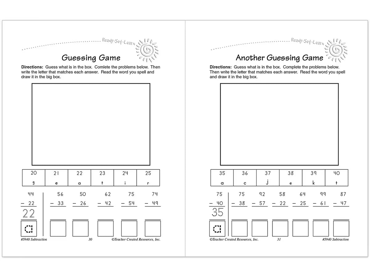 Subtraction Workbook - US 1226