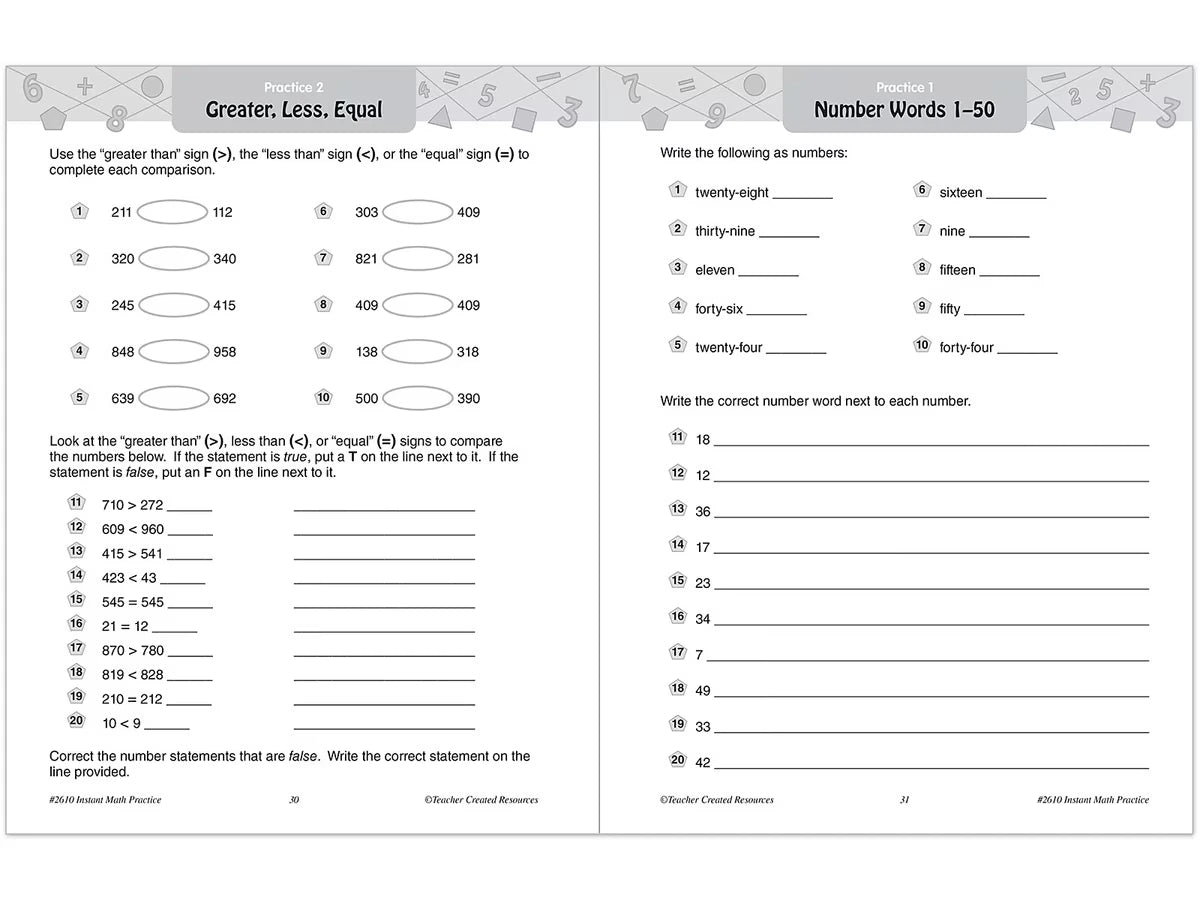 Instant Math Practice Workbook - Gr. 2 - US 7220