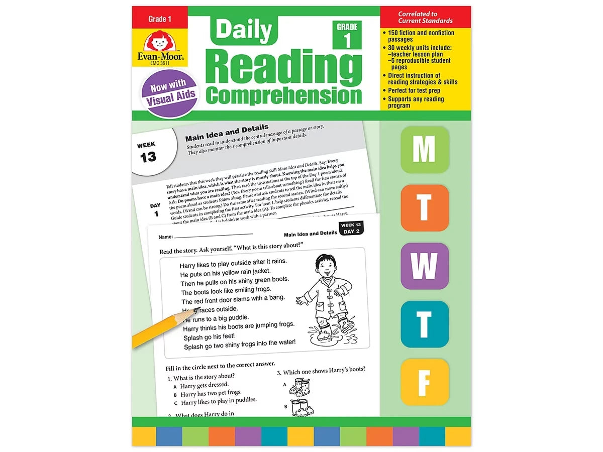 Daily Reading Comprehension Activities Workbook - Gr. 1 - US 7717