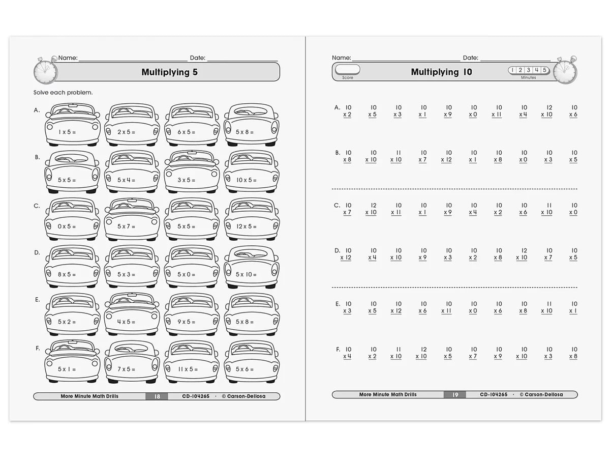 Multiplication & Division Minute Math Drills Workbook - US 2990