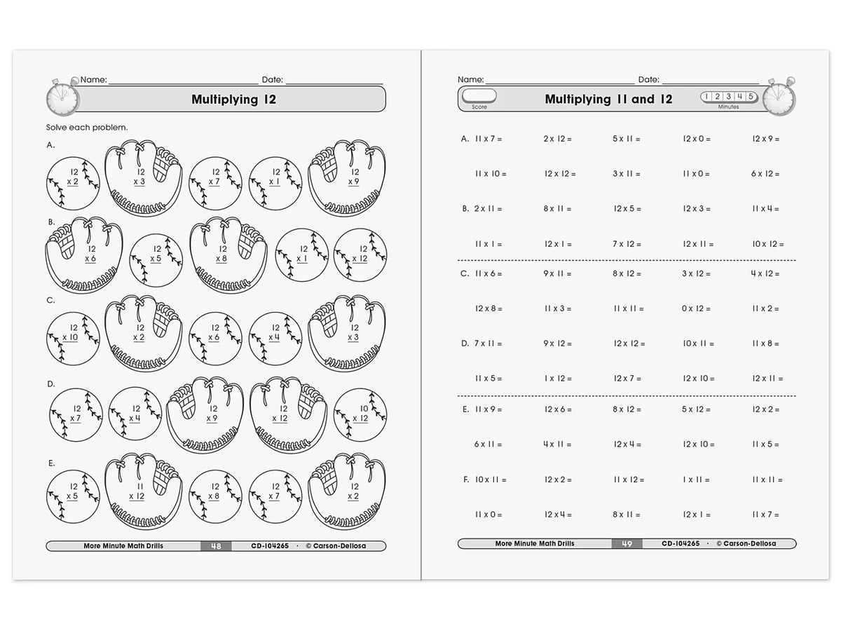 Multiplication & Division Minute Math Drills Workbook - US 2990