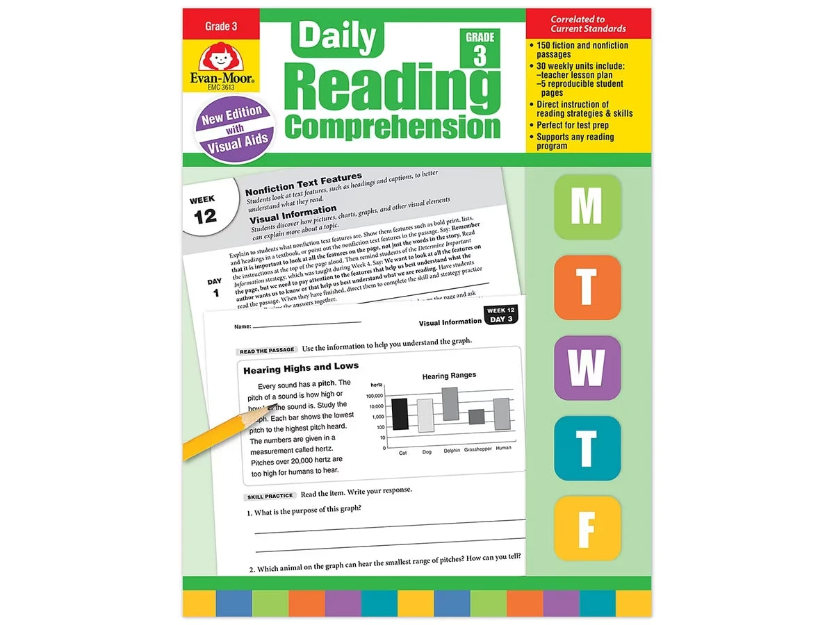 Daily Reading Comprehension Activities Workbook - Gr. 3 - US 4969