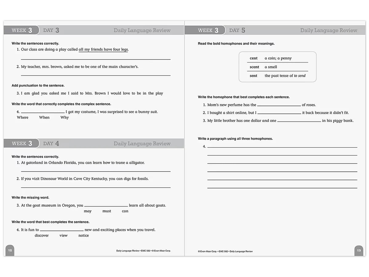 Daily Language Review Workbook - Gr. 4 - US 4936