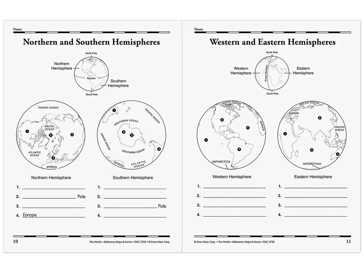 The World: Reference Maps & Forms Workbook - US 9877