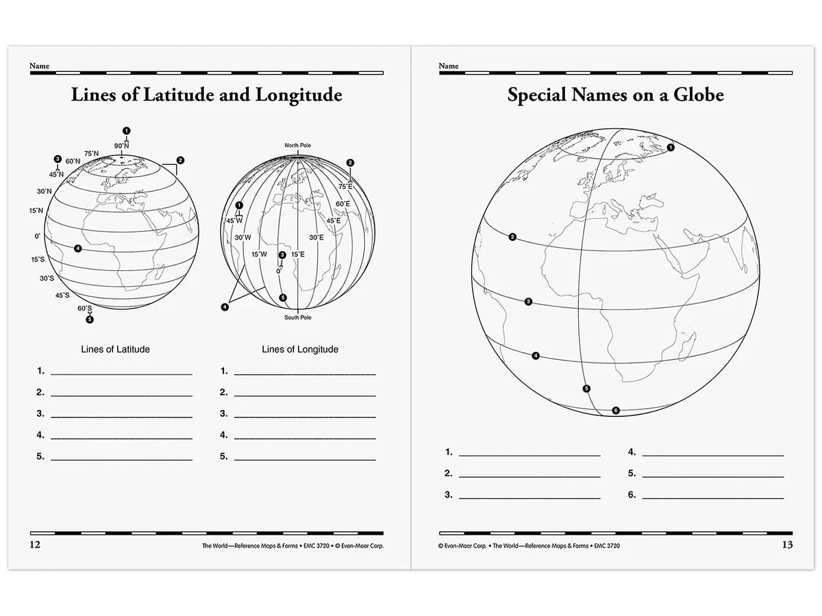 The World: Reference Maps & Forms Workbook - US 9877