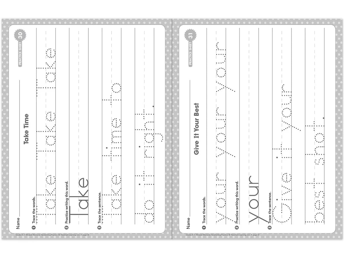Handwriting Practice Workbook - K-Gr. 1 - US 5294
