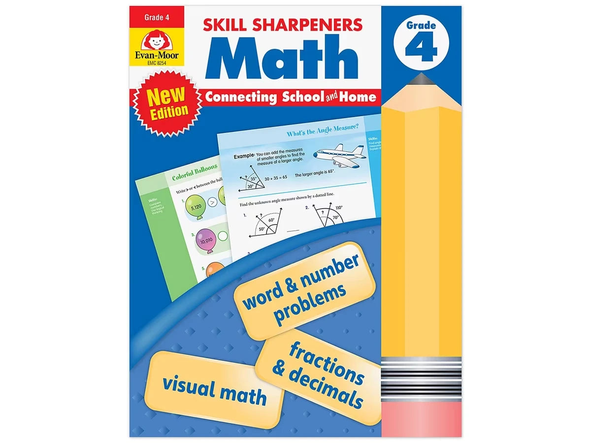 Math Skill Sharpeners Workbook - Gr. 4 - US 7654