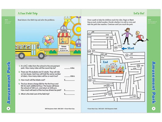 Math Skill Sharpeners Workbook - Gr. 4 - US 7654