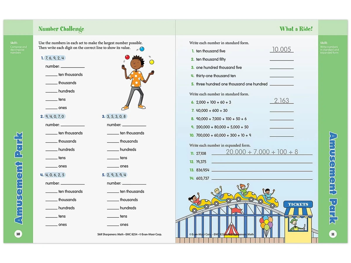 Math Skill Sharpeners Workbook - Gr. 4 - US 7654