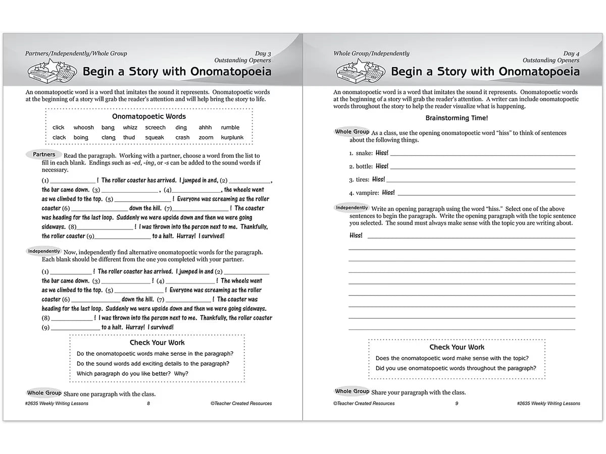 Weekly Writing Lessons Workbook - Gr. 5-6 - US 3146