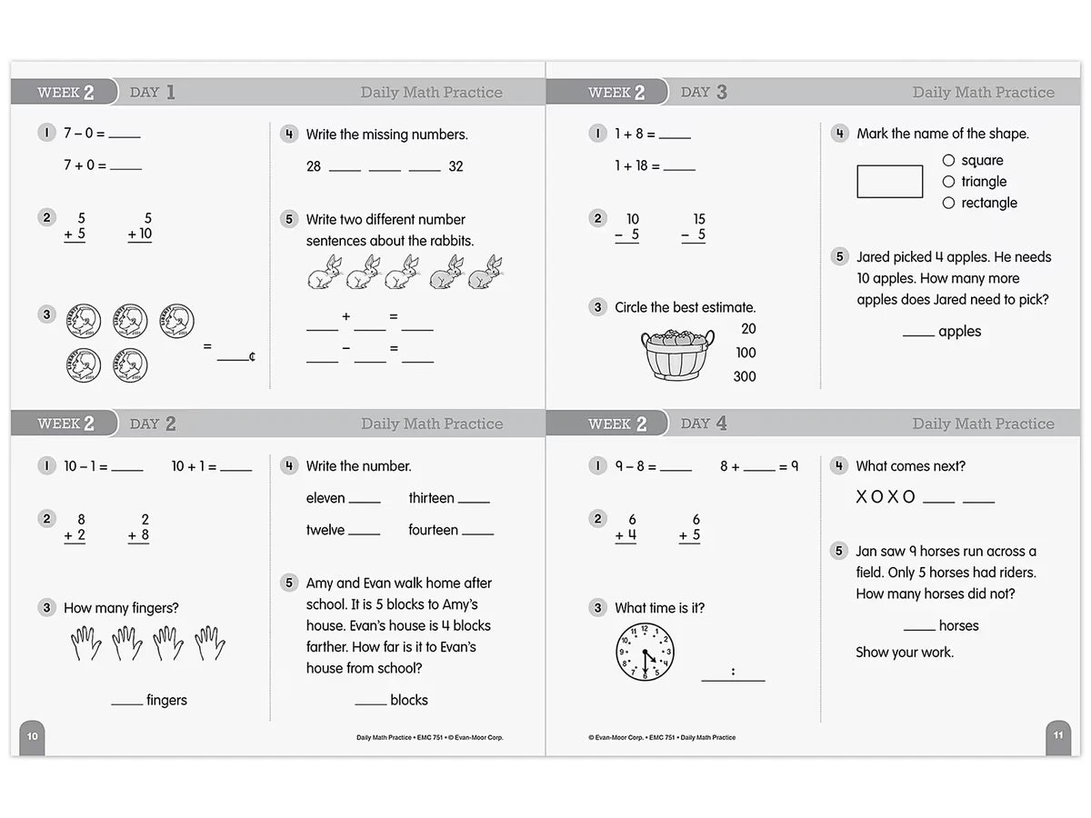 Daily Math Practice Workbook - Gr. 2 - US 3082