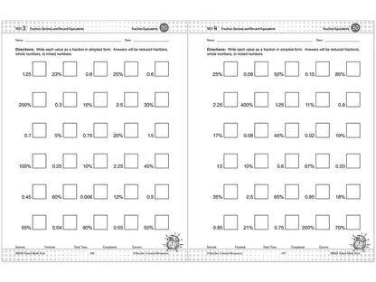 200 Timed Math Tests Workbook - US 6203