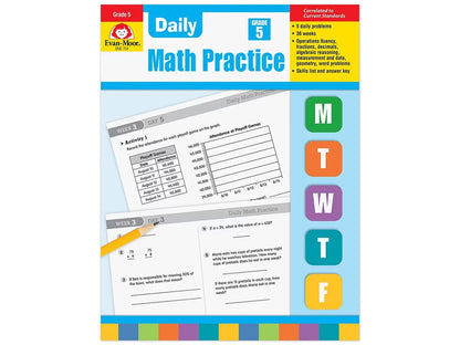 Daily Math Practice Workbook - Gr. 5 - US 3234