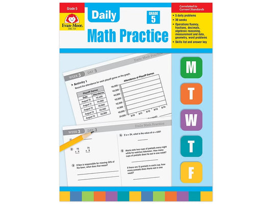 Daily Math Practice Workbook - Gr. 5 - US 3234