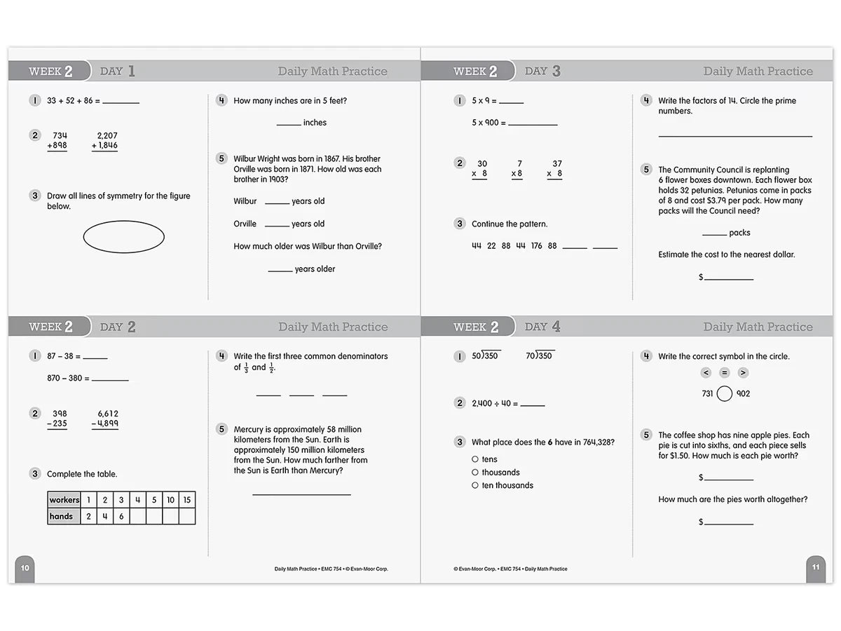 Daily Math Practice Workbook - Gr. 5 - US 3234