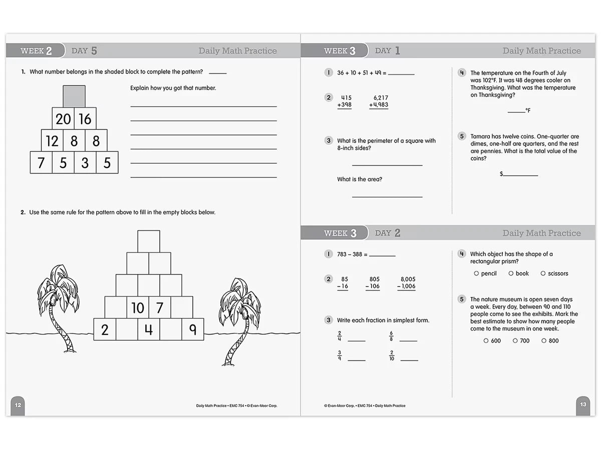 Daily Math Practice Workbook - Gr. 5 - US 3234