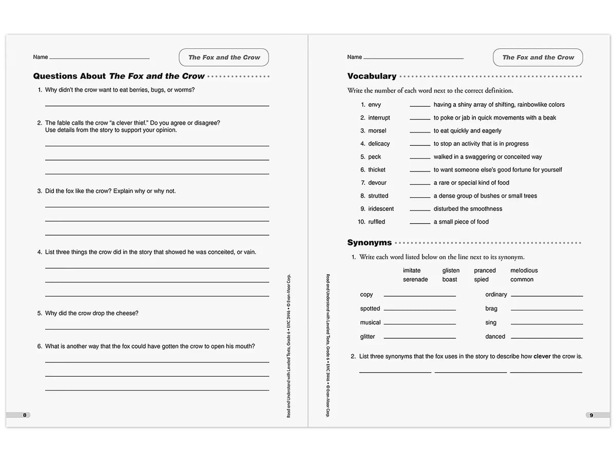 Read & Understand with Leveled Texts Workbook - Gr. 6 - US 7217