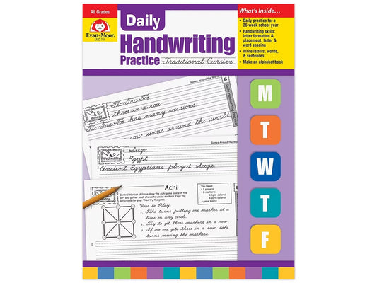 Traditional Cursive Daily Handwriting Practice Workbook - US 1399