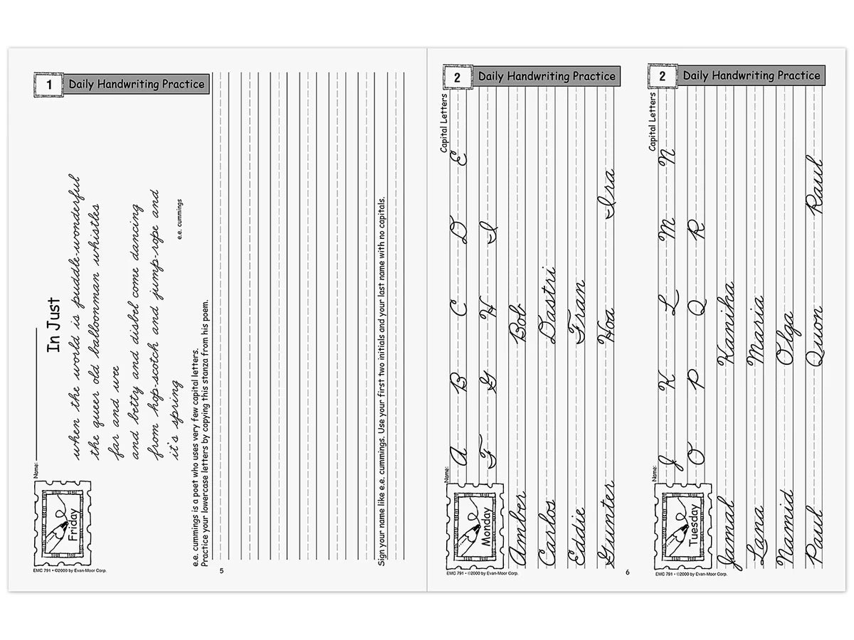 Traditional Cursive Daily Handwriting Practice Workbook - US 1399