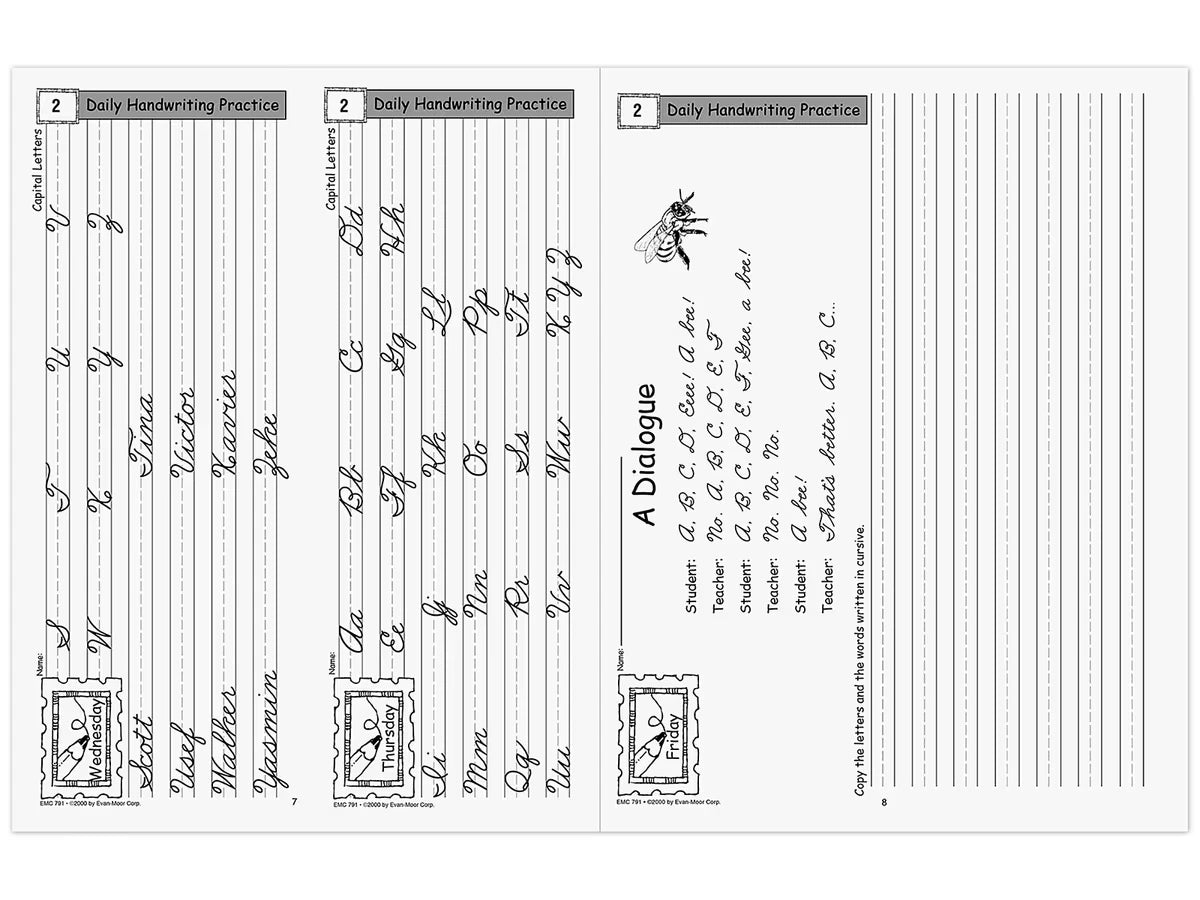 Traditional Cursive Daily Handwriting Practice Workbook - US 1399