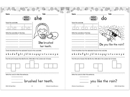 100 Sight-Words Workbook - K-Gr. 1 - US 7554